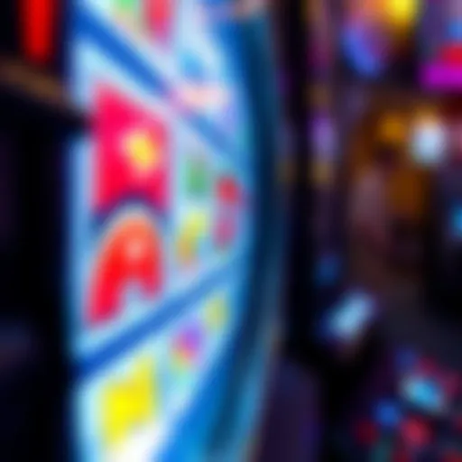 The Mechanics of Slot Machines Close-up view of a spinning slot machine reel showcasing colorful symbols