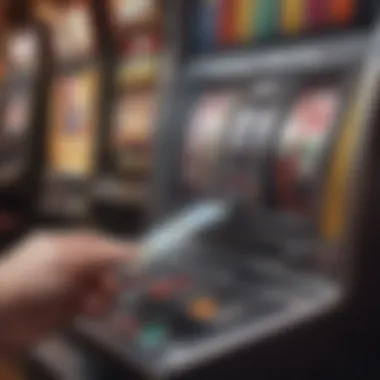 Credit Card Usage at Slot Machines A close-up of a credit card being inserted into a casino slot machine