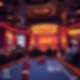 Illustration depicting high-stakes gaming ambiance