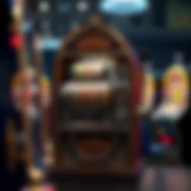 An intricate diagram showing the internal components of a classic slot machine